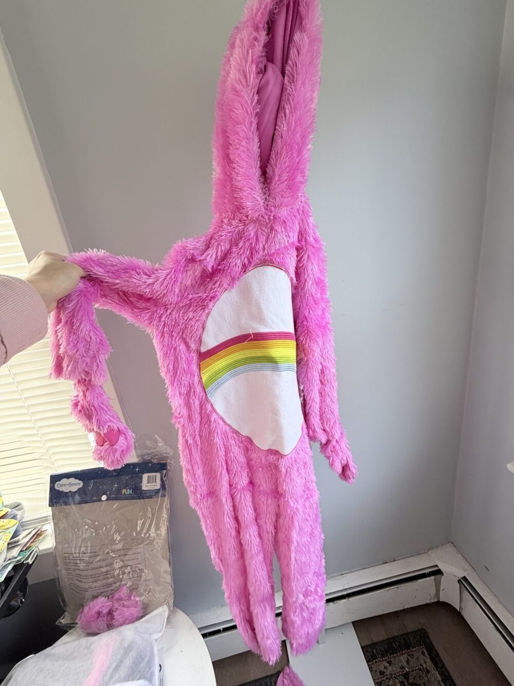 Care Bears Cheer Bear Pink Plush Hooded Costume Jumpsuit
